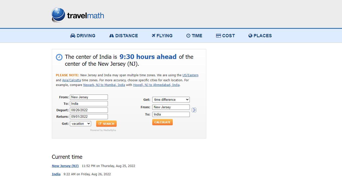 Time Difference between New Jersey and India - Travelmath