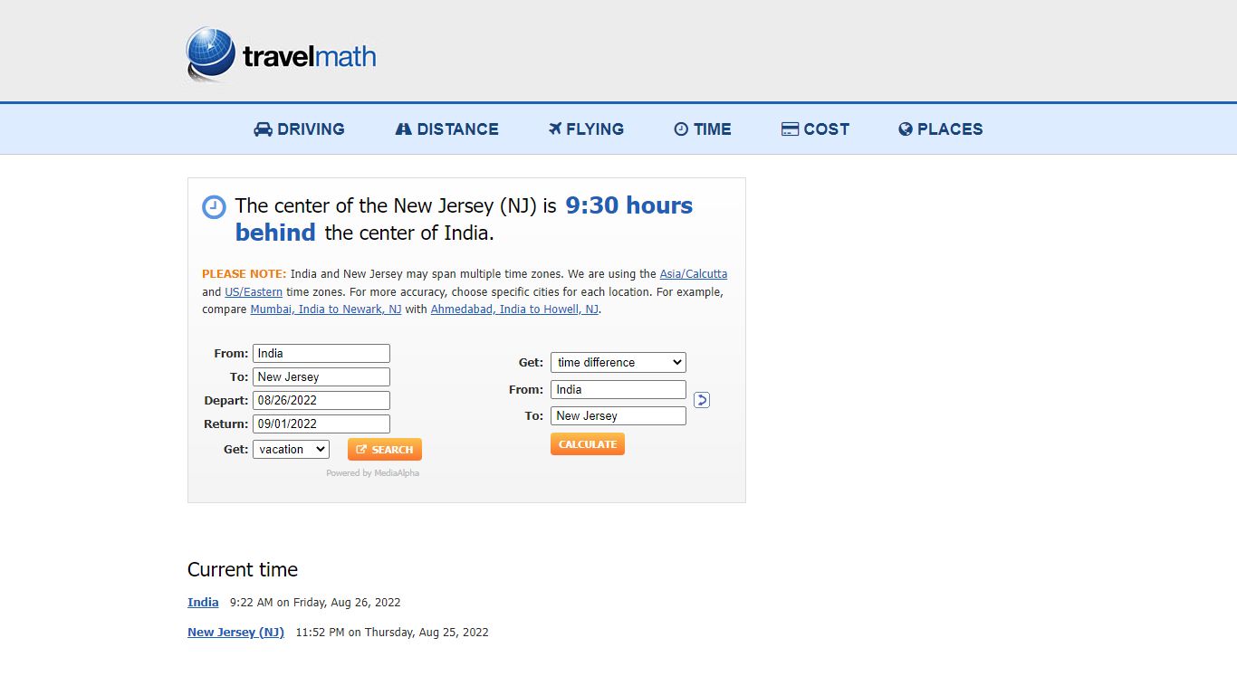 Time Difference between India and New Jersey - Travelmath