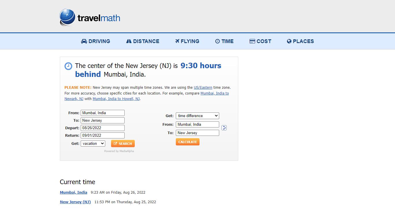 Time Difference between Mumbai, India and New Jersey - Travelmath