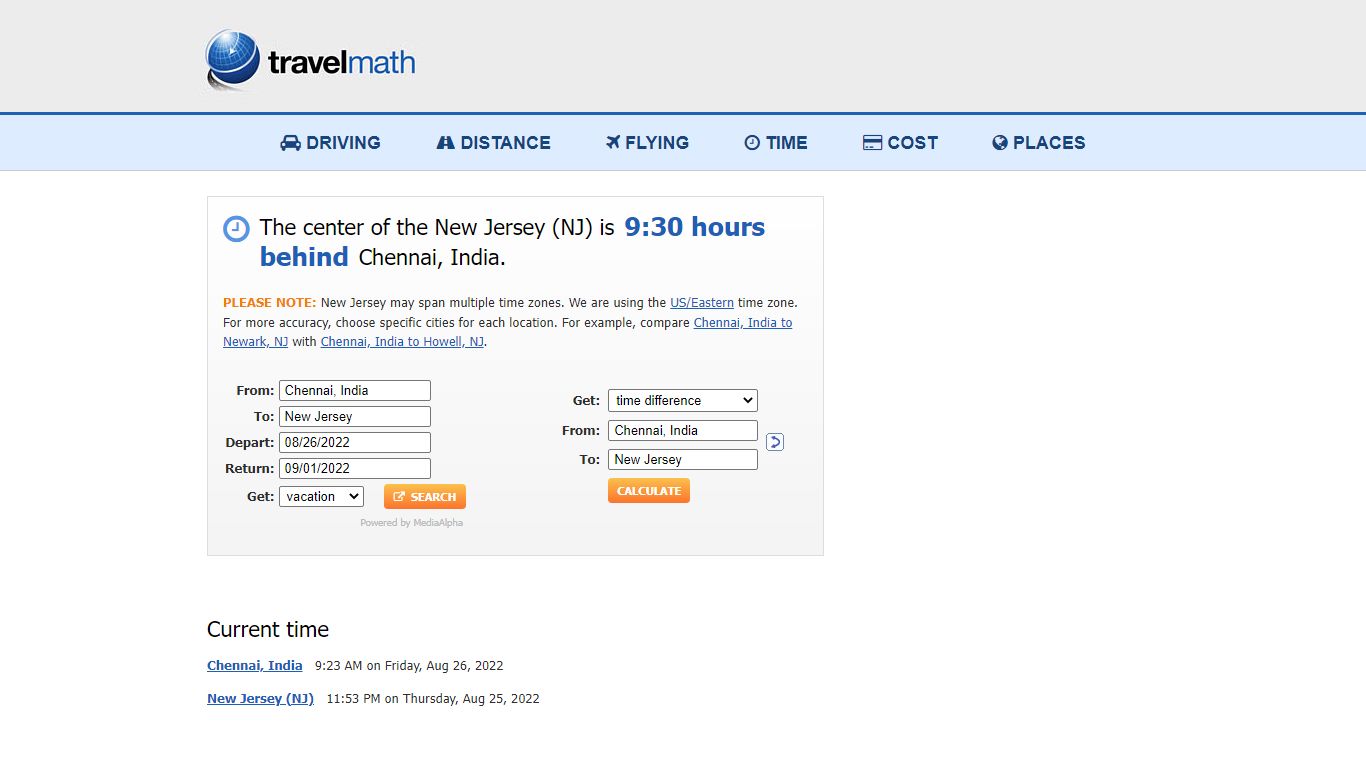 Time Difference between Chennai, India and New Jersey - Travelmath